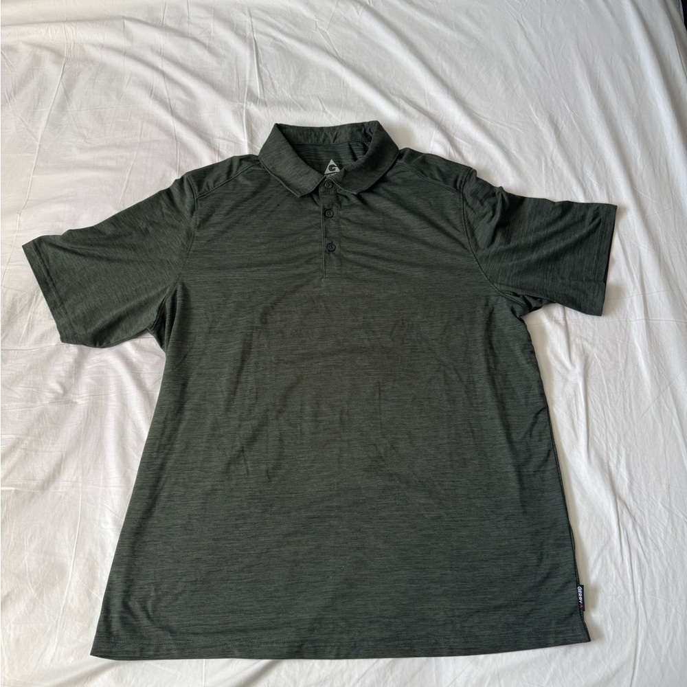 Gerry Polo Shirt Mens Large Green Performance Stretch Short Sleeve Casual Golf